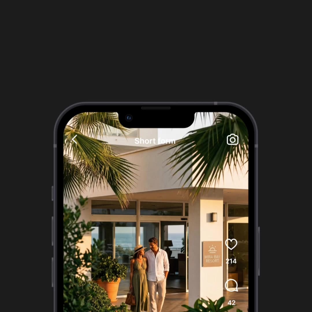 AI hotel video on social media